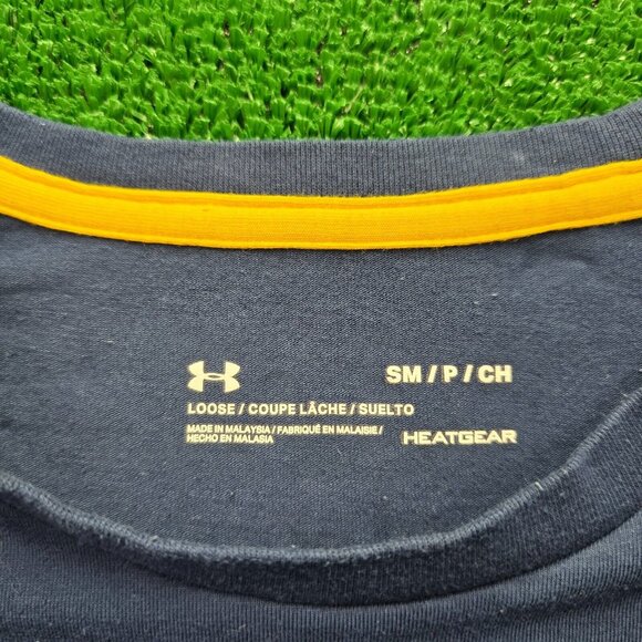 Under Armour Tshirt Mens Small Blue Short Sleeve HeatGear Project Rock Logo - Picture 6 of 8